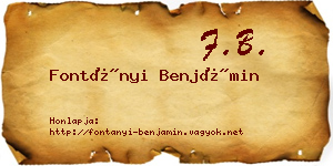 Fontányi Benjámin névjegykártya