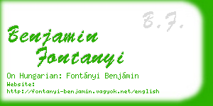 benjamin fontanyi business card
